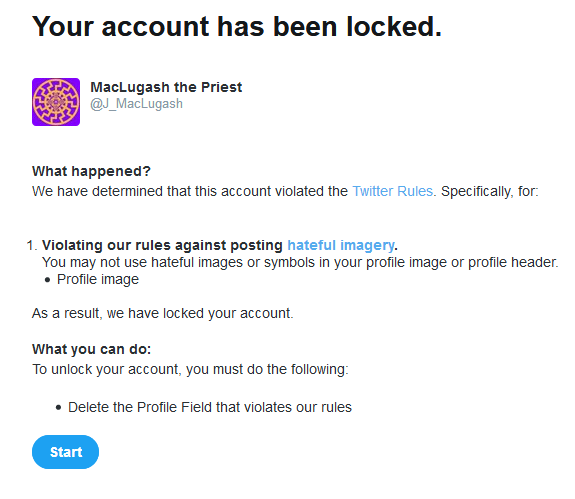 Twitter locked